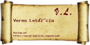 Veres Letícia névjegykártya